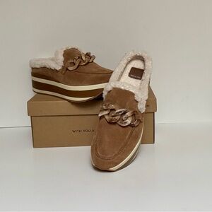 Dolce Vita Women’s Jamey Plush Platform Tan Suede Loafer Sneakers Size 8.5